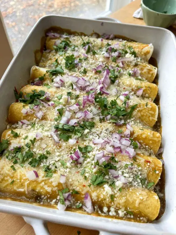Corn and Chicken Enchiladas