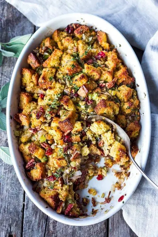 Cornbread Dressing with Cranberries and Pecans