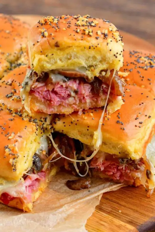 Corned Beef Brisket Sliders with Swiss Cheese