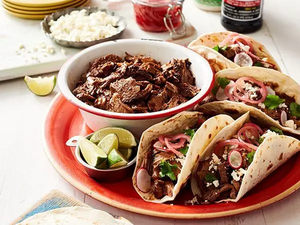 Corned Beef Brisket Tacos with Pickled Onions