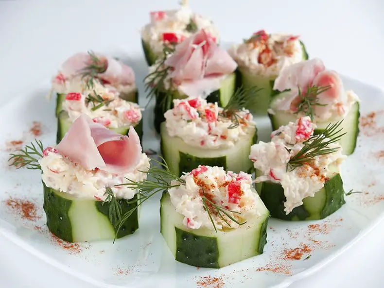 Crab and Cucumber Canapés
