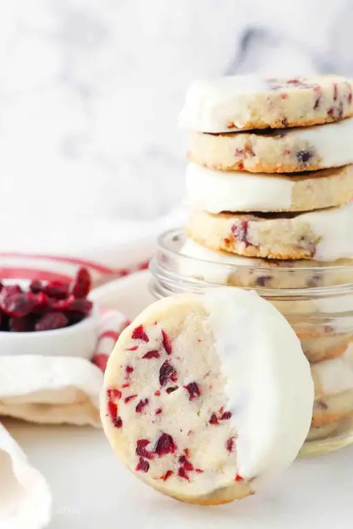 Cranberry Almond Shortbread Cookies