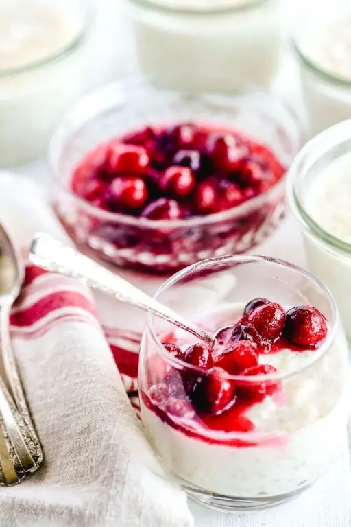 Cranberry Sauce Rice Pudding