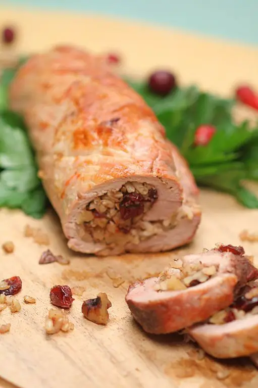 Cranberry and Walnut Stuffed Pork Loin