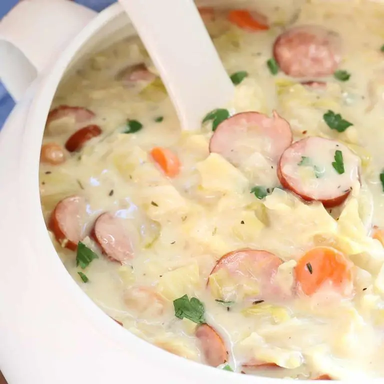 Creamed Cabbage and Kielbasa Soup
