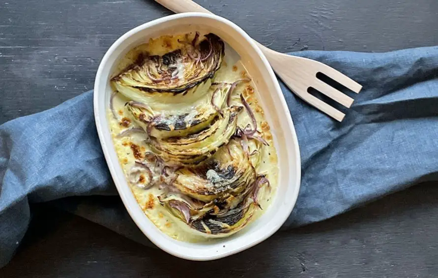 Creamed Cabbage with Gruyere Cheese