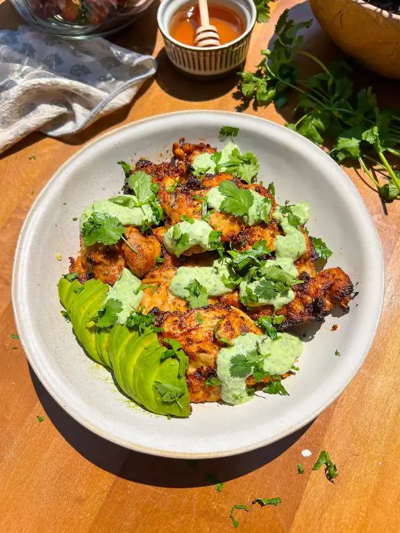 Creamy Avocado Lime Chicken Thighs