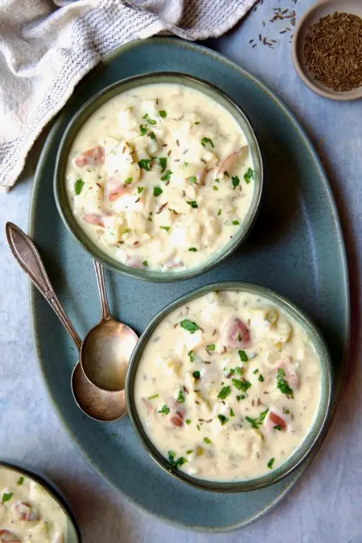 Creamy Cabbage Soup with Bacon Bits
