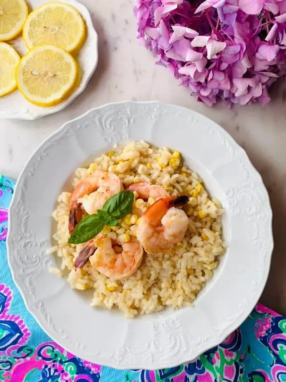 Creamy Corn and Shrimp Risotto with Cream Cheese