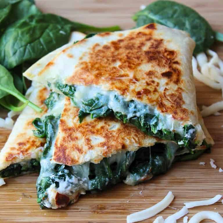 Creamy Corn and Spinach Quesadillas with Cream Cheese