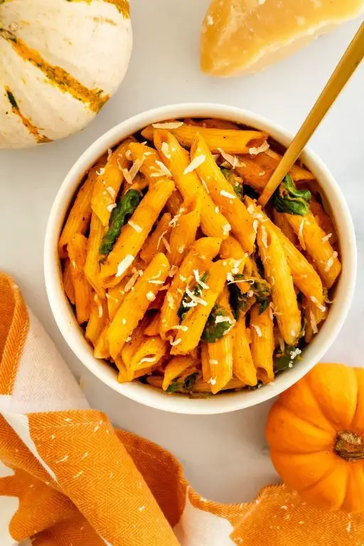 Creamy Hearts of Palm Pasta with Pumpkin Sauce