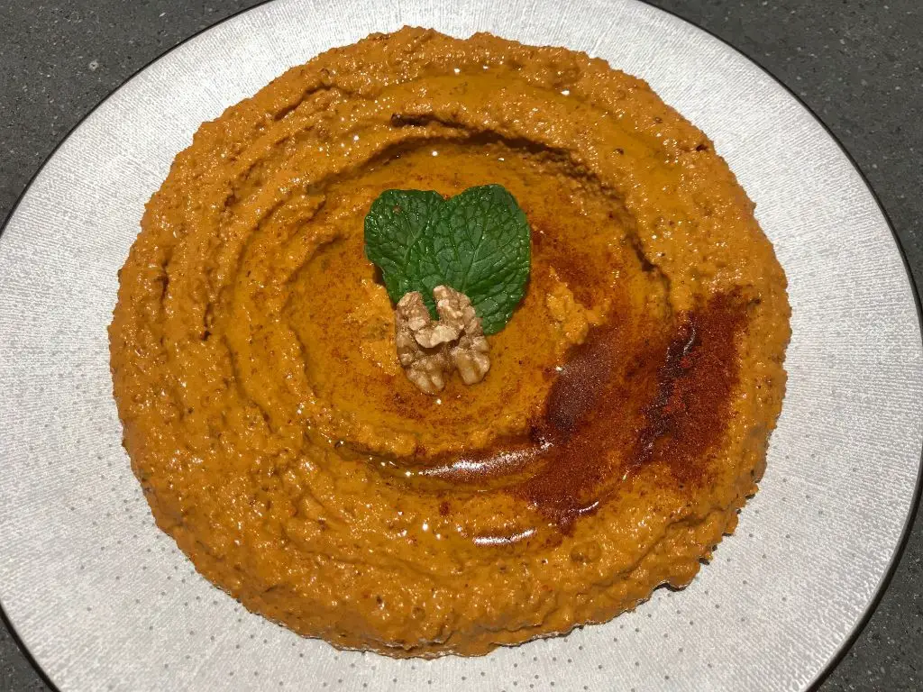 Creamy Muhammara with Greek Yogurt Swirl