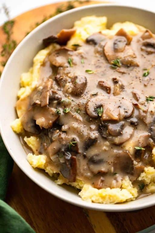Creamy Mushroom Gravy with Fresh Herbs