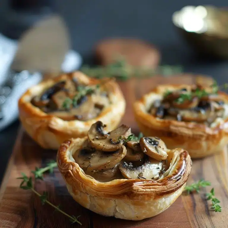 Creamy Mushroom and Thyme Puff Pastry Cups