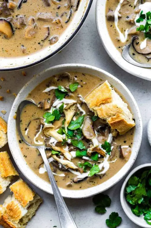 Creamy Oyster Mushroom Soup with Thyme