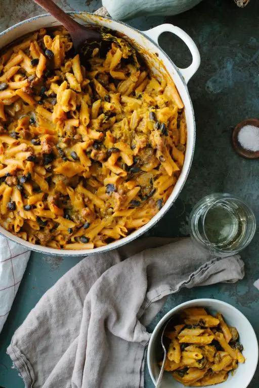 Creamy Red Kuri Squash Pasta