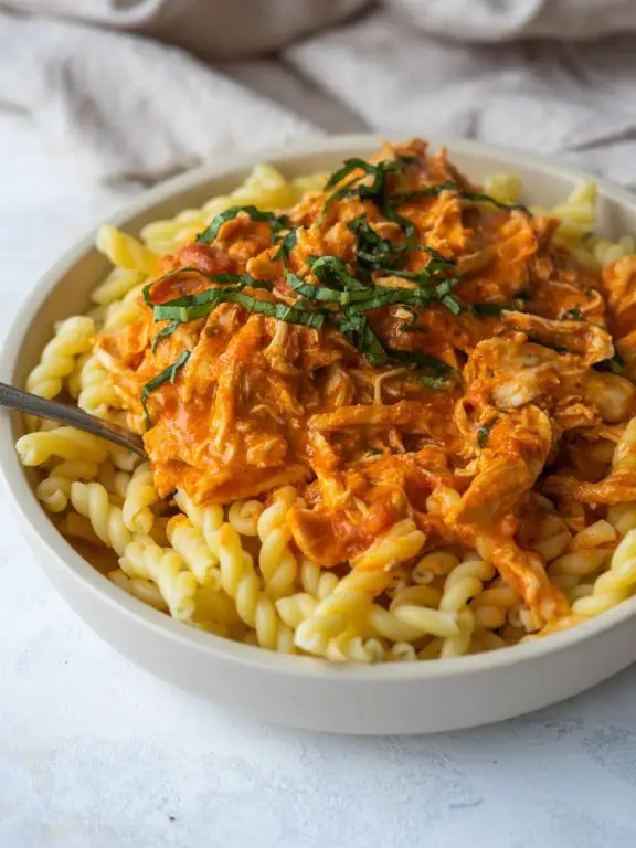 Creamy Shredded Chicken Pasta