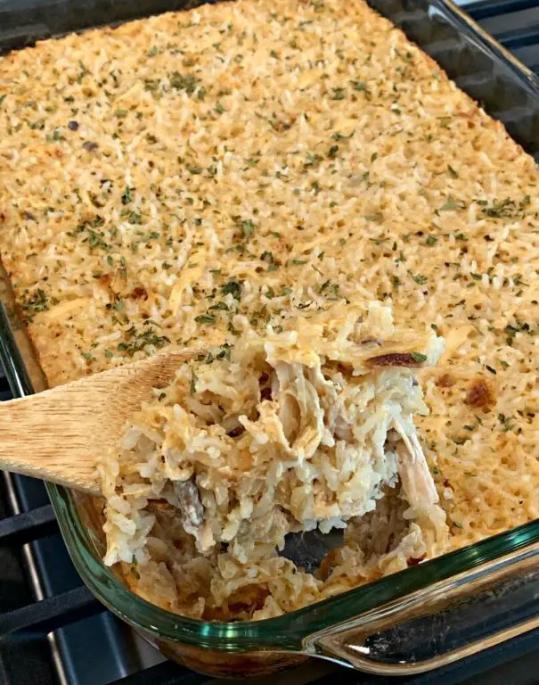 Creamy Shredded Chicken and Rice Casserole