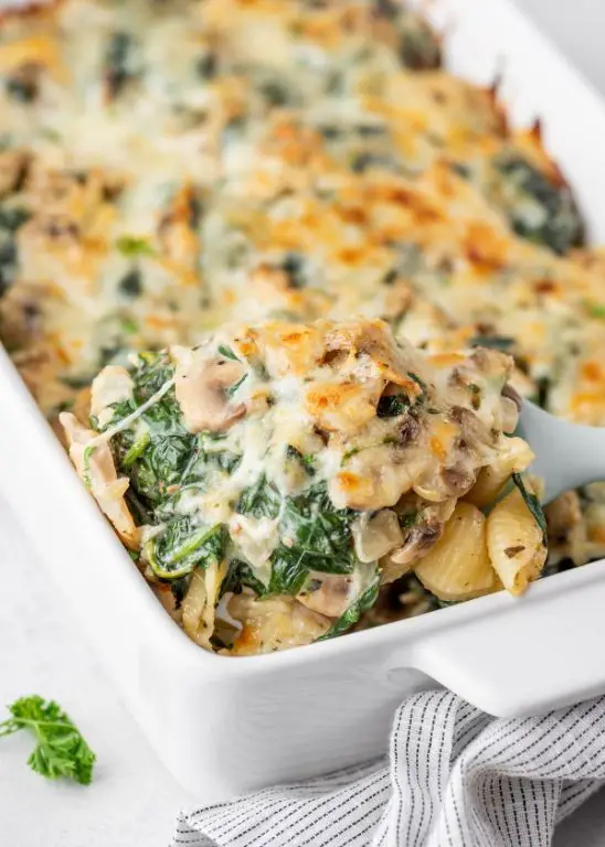 Creamy Spinach and Mushroom Bake
