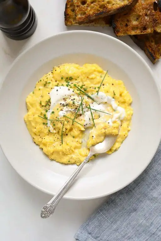 Creme Fraiche and Chive Scrambled Eggs