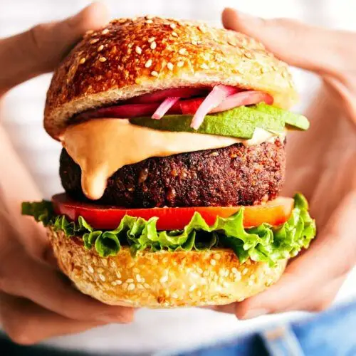 Cricket and Black Bean Burgers with Chipotle Mayo