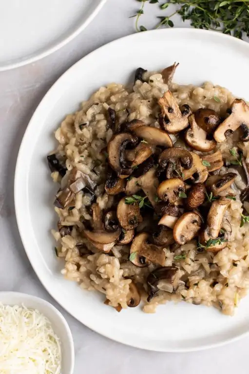 Cricket and Mushroom Risotto with Parmesan
