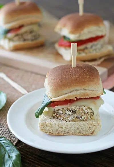 Crispy Eggplant Sliders with Garlic Aioli