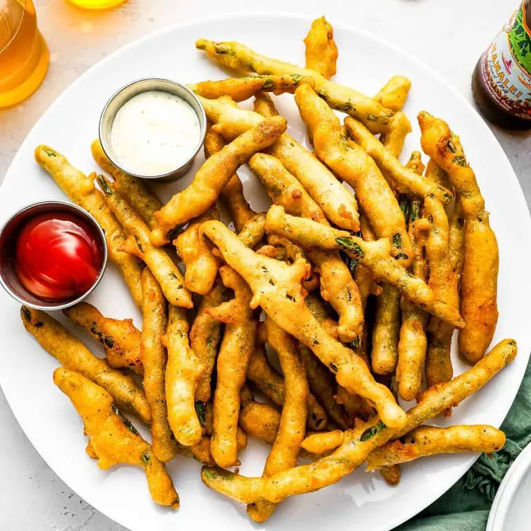 Crispy Fried Bush Beans with Dipping Sauce