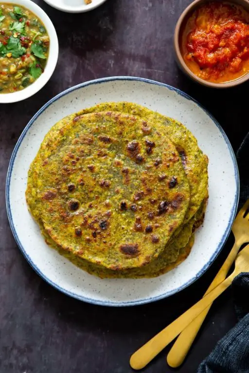 Crispy Masala Chickpea Stuffed Parathas