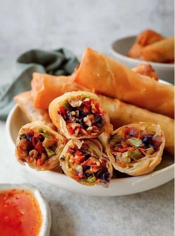 Crispy Shiitake Mushroom Spring Rolls