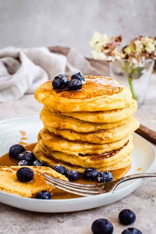 Crispy Skillet Hoe Cakes with Maple Syrup