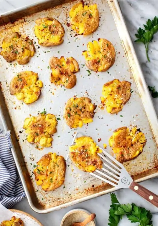 Crispy Skin Smashed Potatoes