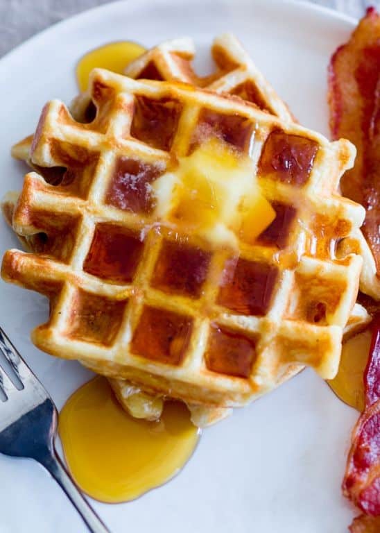 Crispy Waffle Batter Made in KitchenAid Mixer