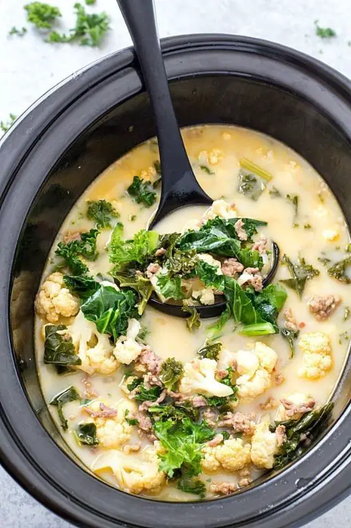 Crock Pot Cauliflower and Kale Stew