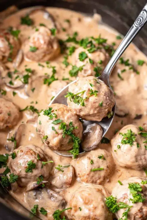 Crock Pot Meatball Stroganoff