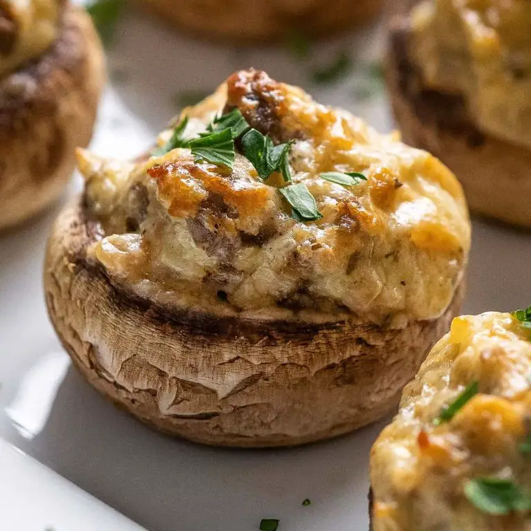 Crockpot Italian Sausage Stuffed Mushrooms