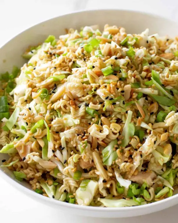 Crunchy Oriental Chicken Salad with Ramen Noodles