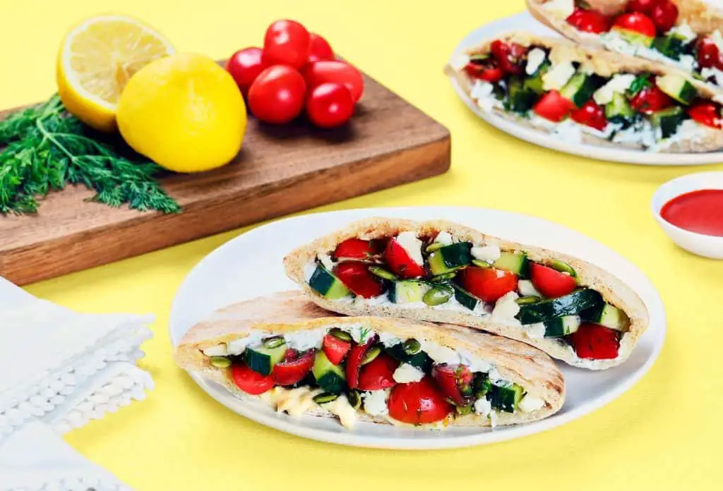 Cucumber and Hummus Stuffed Pita Pockets