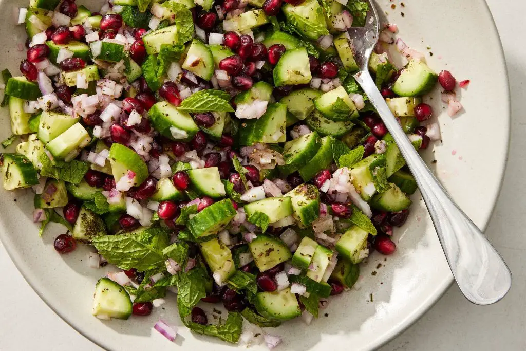 Cucumber and Pomegranate Salad