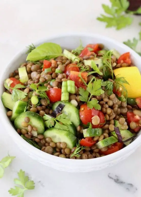 Cucuzza and Lentil Salad