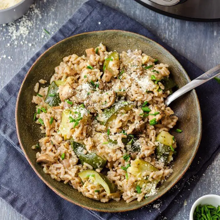 Cucuzza and Mushroom Risotto