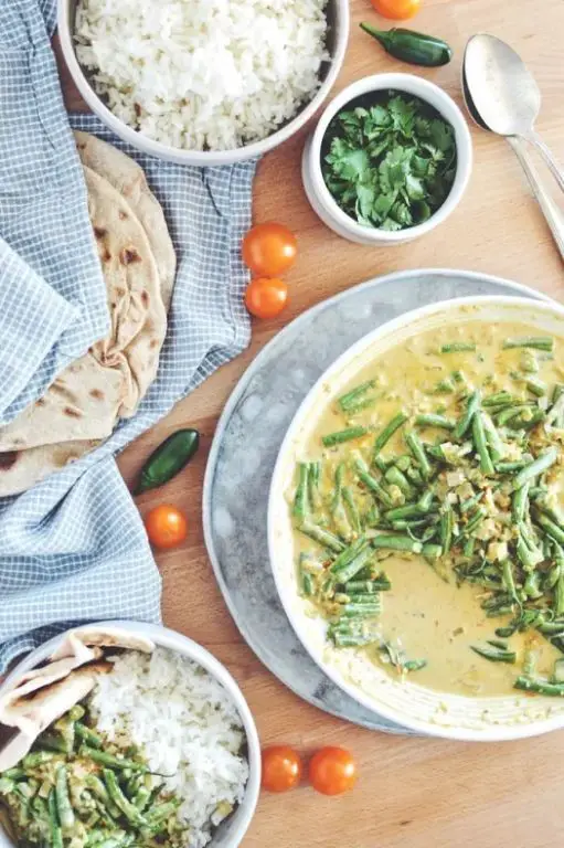 Curried Canned Green Beans with Coconut Milk
