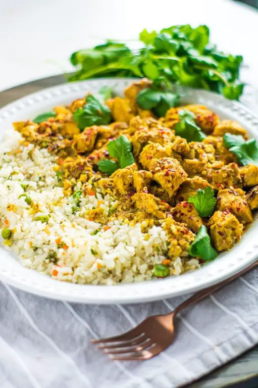 Curried Chicken Breast with Cauliflower Rice