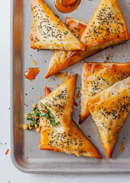 Curried Chickpea Phyllo Samosas