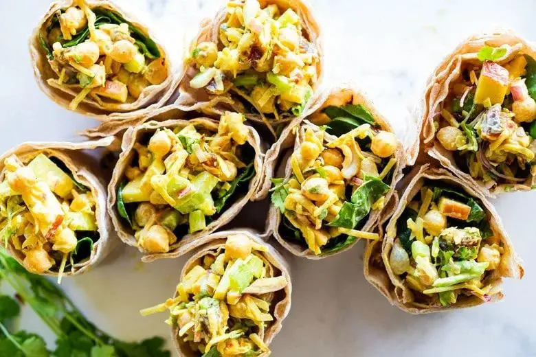 Curried Chickpea and Spinach Wrap