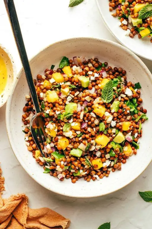Curried Lentil Salad with Mango and Mint
