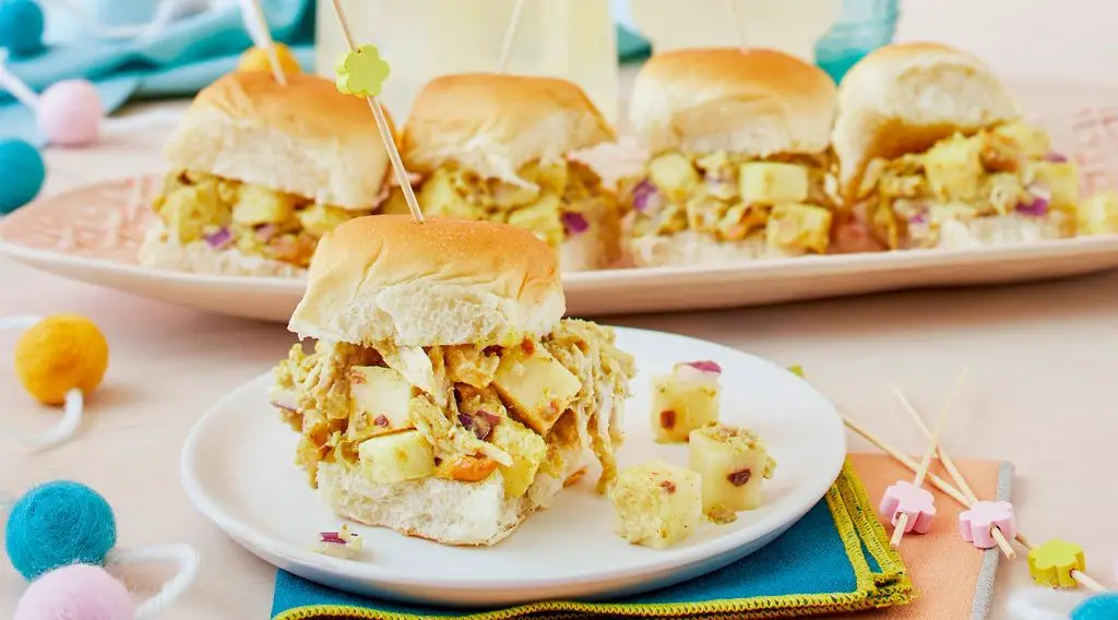 Curry Chicken Sliders with Mango Chutney