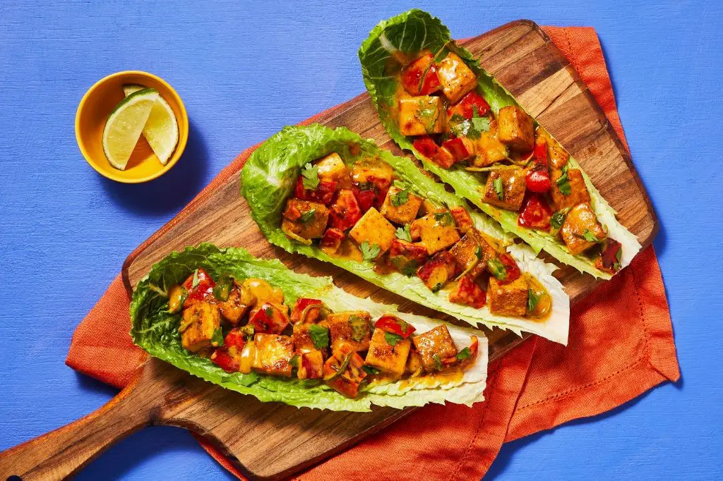 Curry Tofu Lettuce Wraps