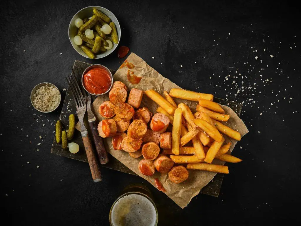 Currywurst with French Fries