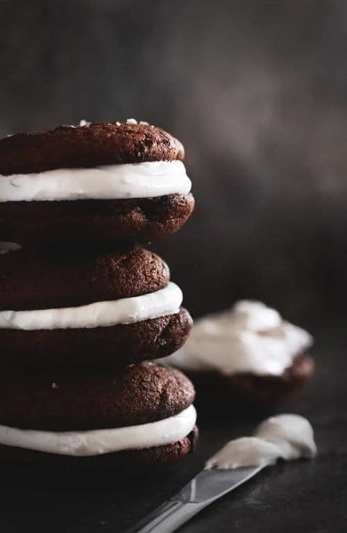 Double Chocolate Whoopie Pies with Marshmallow Cream
